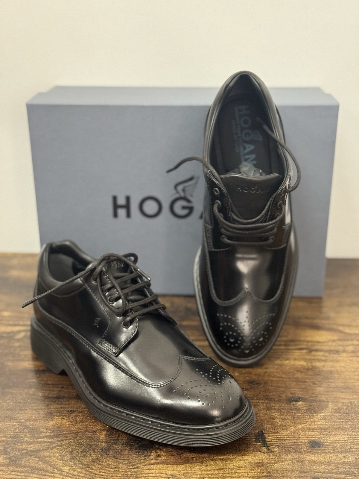 Hogan Derby Pelle Nera  Memory Foam Hogan Business Uomo 40.5