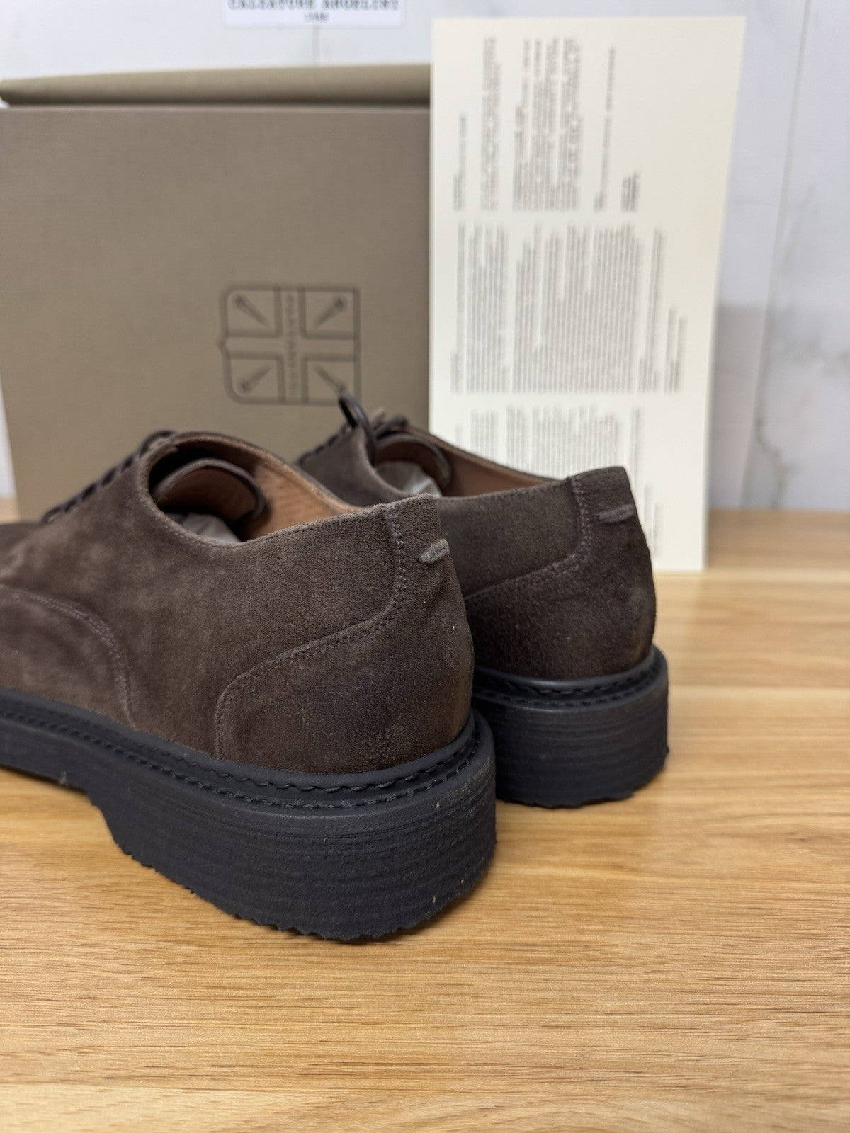 Pantanetti Scarpa Derby Pelle Suede Ebano  Extra light Casual Uomo 41