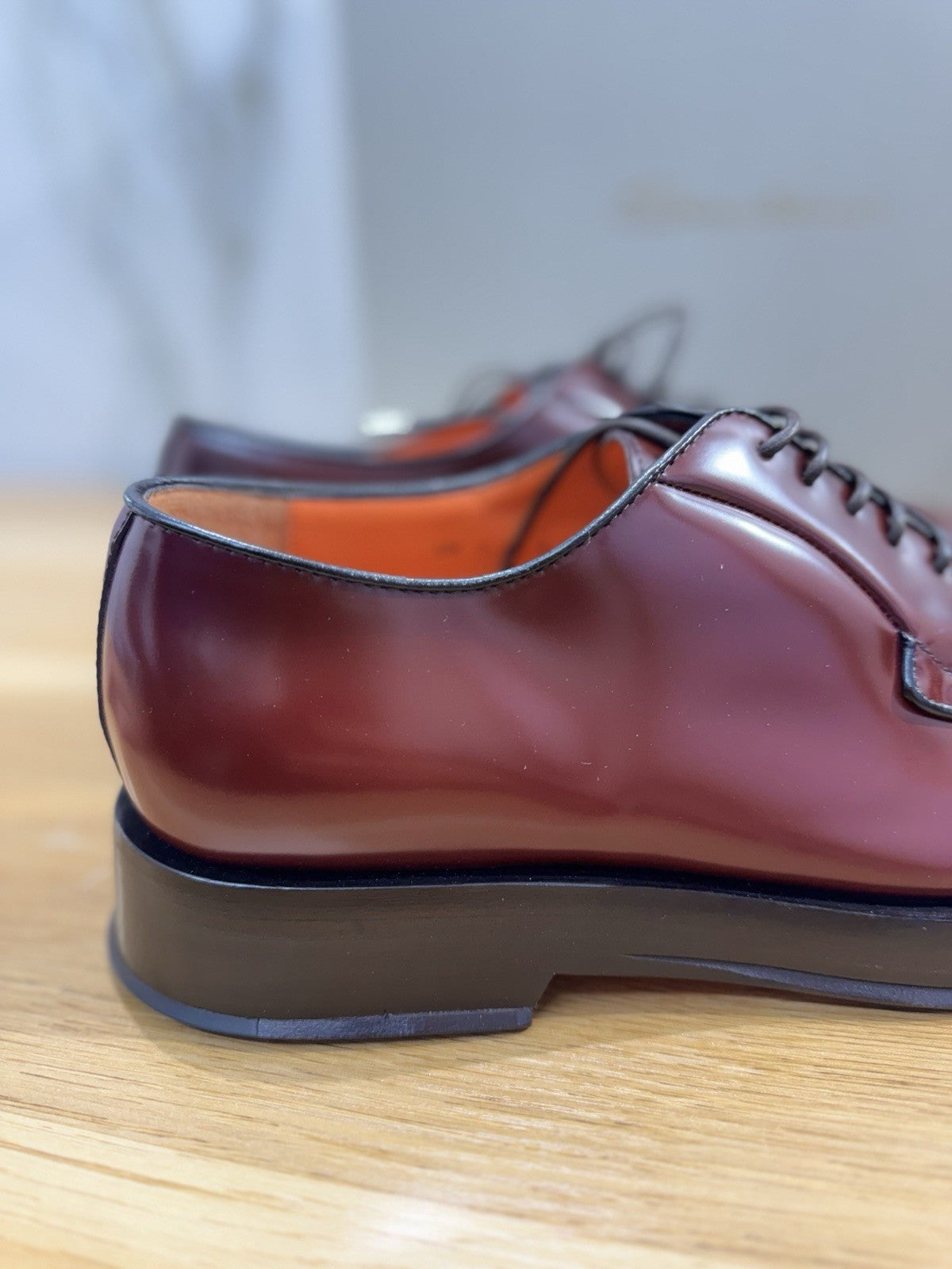 Santoni Derby Pelle Bordo’ Spazzolato Luxury Santoni Scarpa Uomo 41