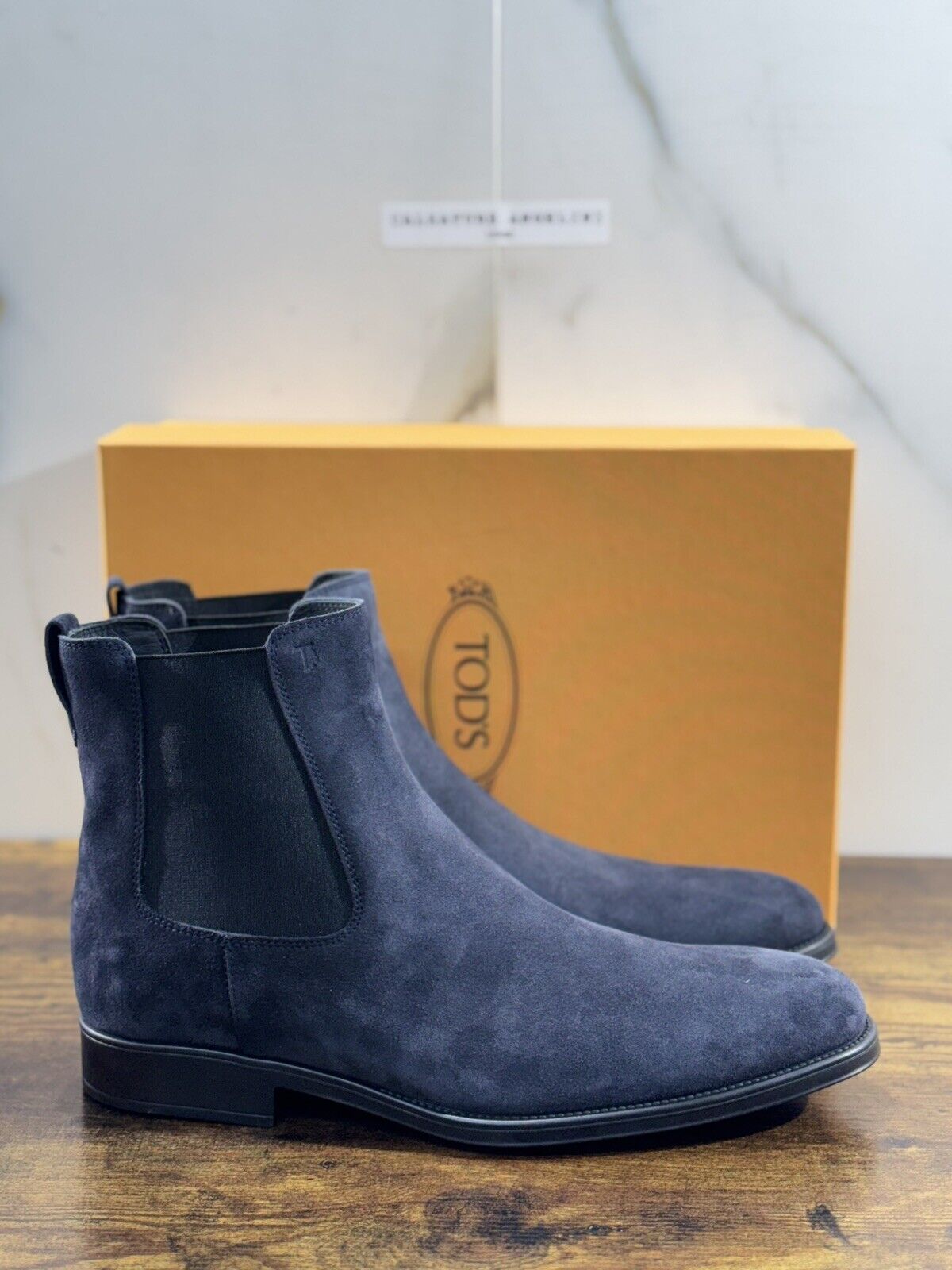 Tod’s Chelsea Boot  uomo suede Blu    luxury tod’s men boot 43