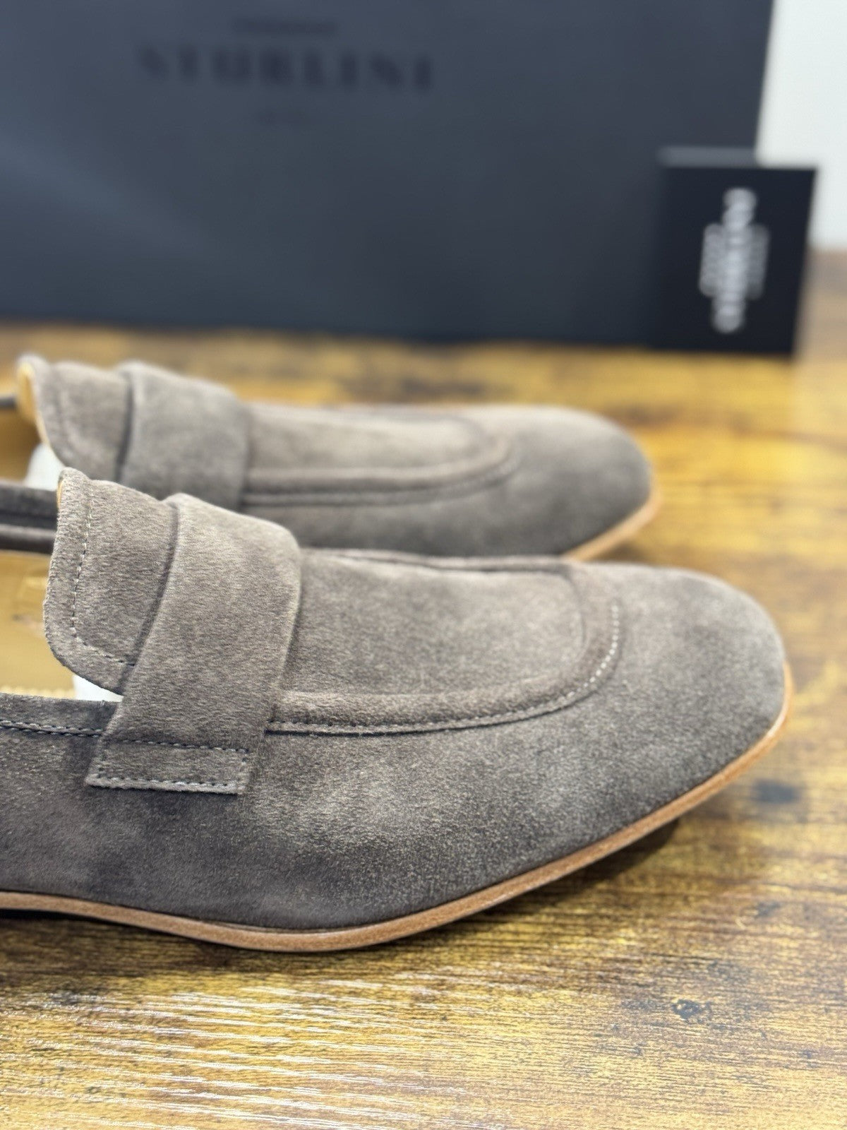 Sturlini Firenze Mocassino  Uomo Suede T Moro   Luxury Craftmanship Men 42.5