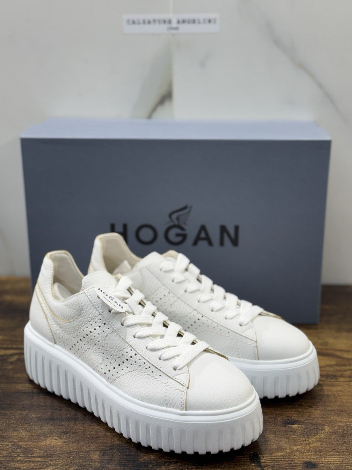Hogan H Stripes Sneaker Pelle White Forata   Memory Foam Scarpa Hogan Donna 36