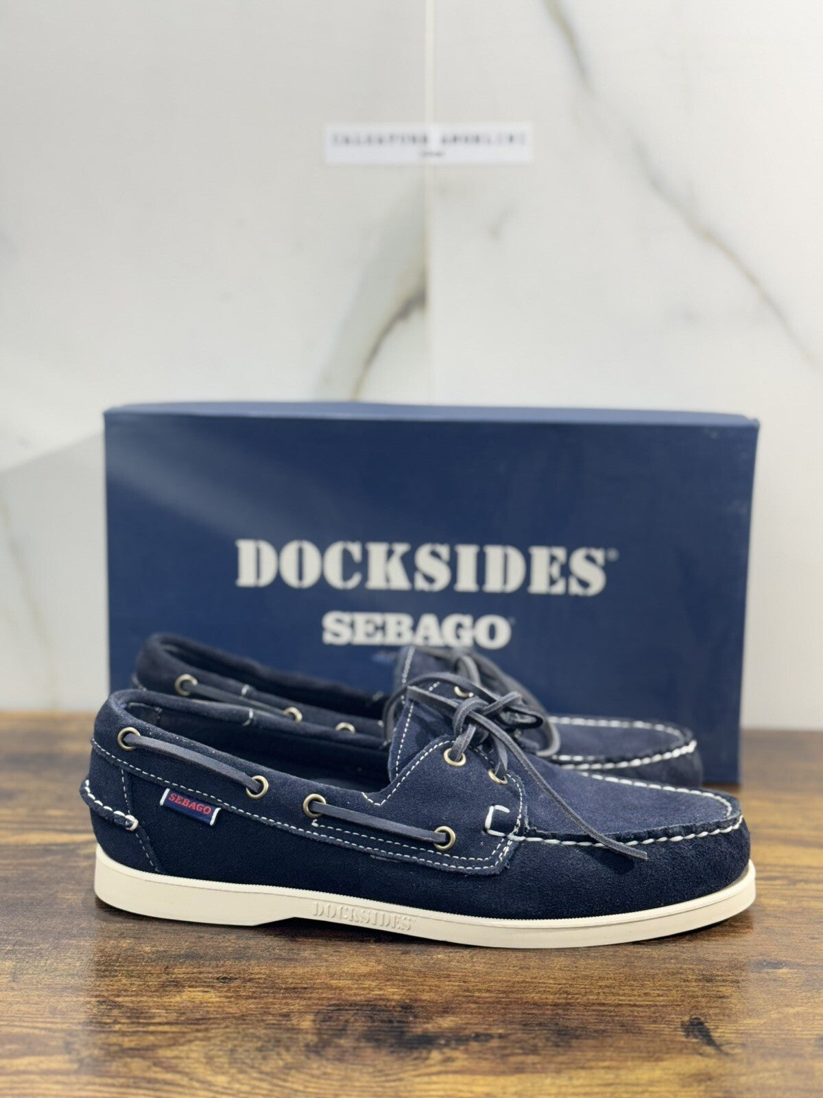 Sebago Docksides Portland Suede Blu   Scarpa Da Barca Uomo Sebago 46.5