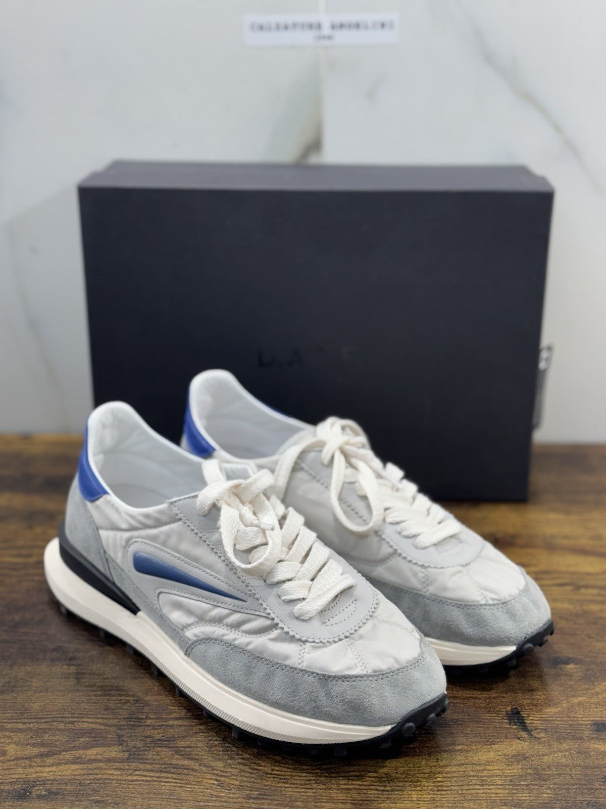 D.A.T.E Athleta Nylon    sneaker Pelle Light Grey Blu   Casual Shoes Uomo 43