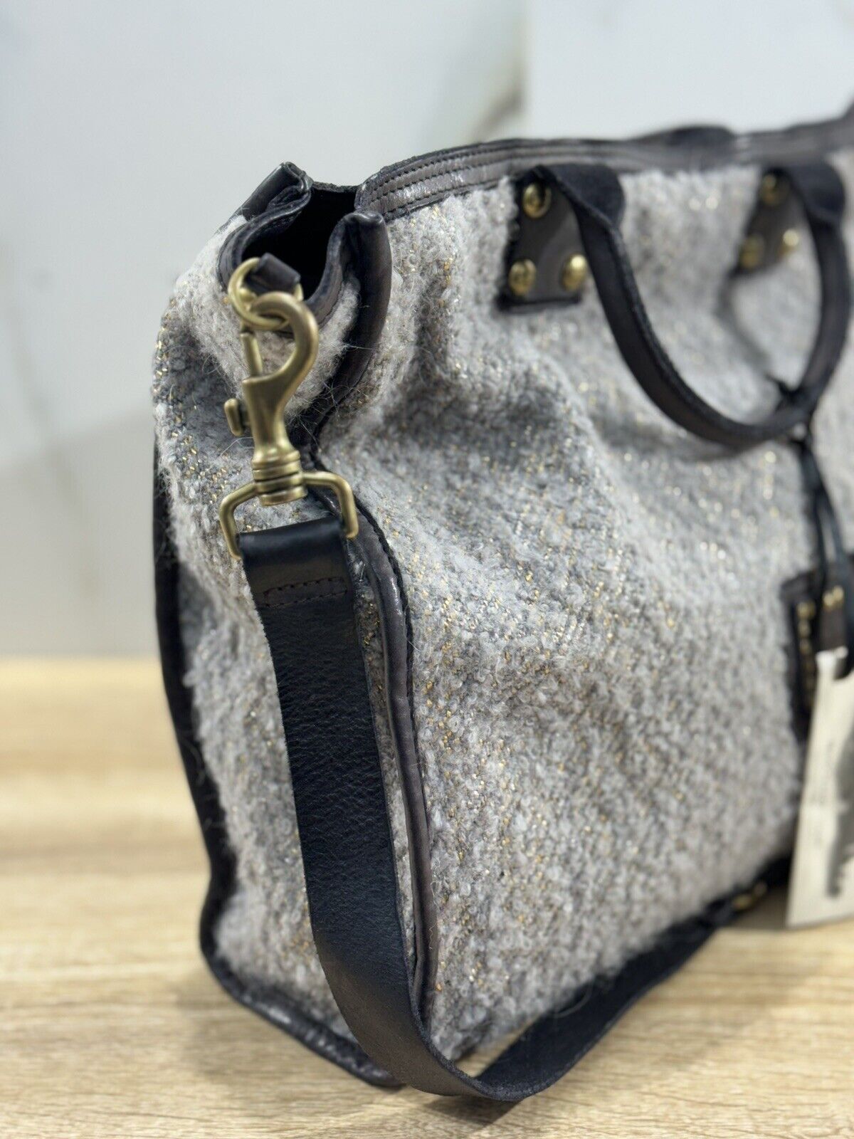 Campomaggi Borsa Donna Shopping Vacchetta Tessuto Nera Grey  Luxury Bag