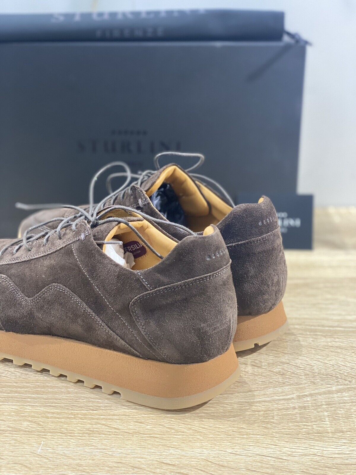 Sturlini Firenze scarpa uomo sneaker running suede Ebano heritage handmade 41