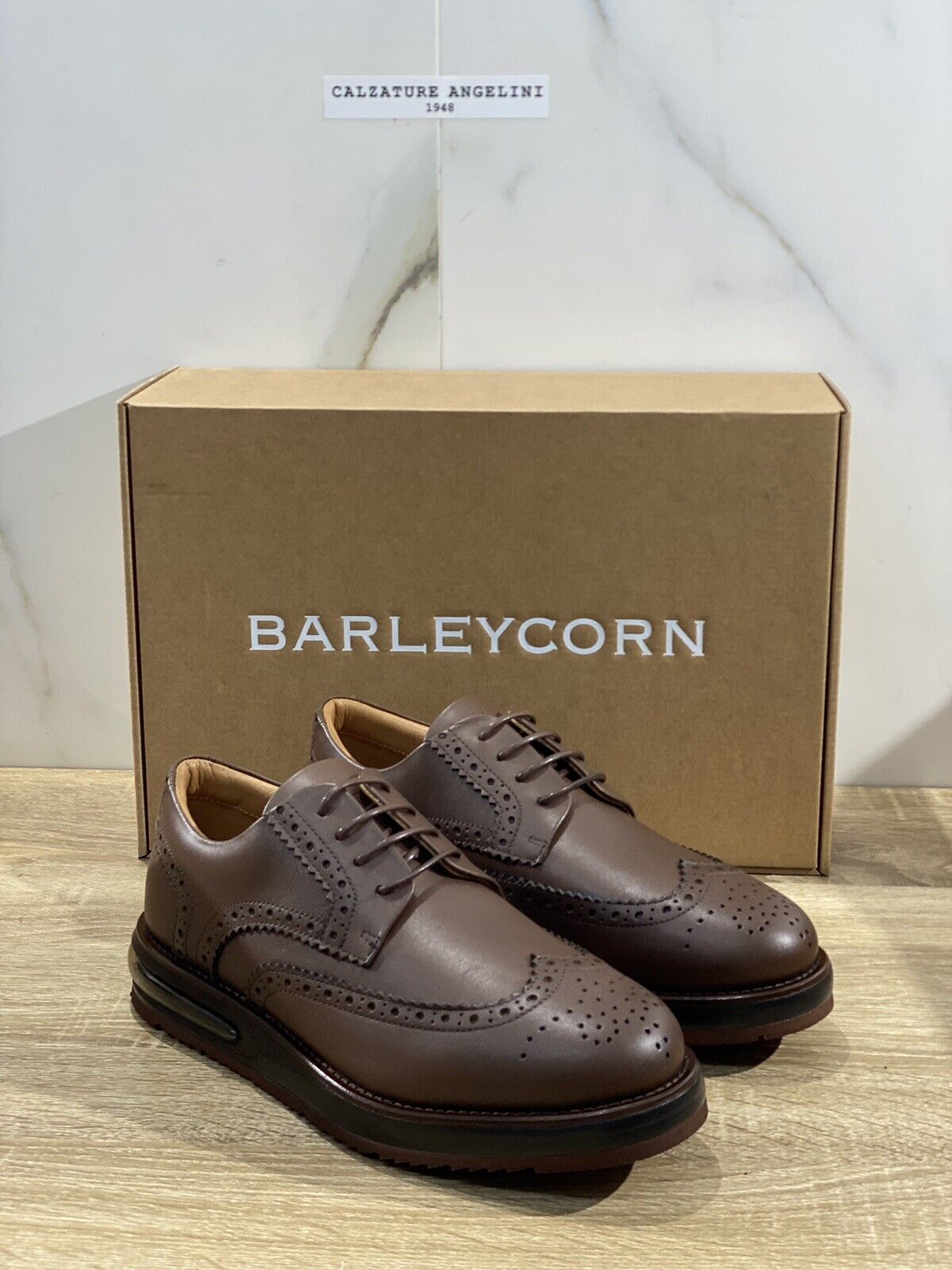 Barleycorn Air Brogue Uomo Pelle Cioccolato Extralight Casual Men Shoes 40