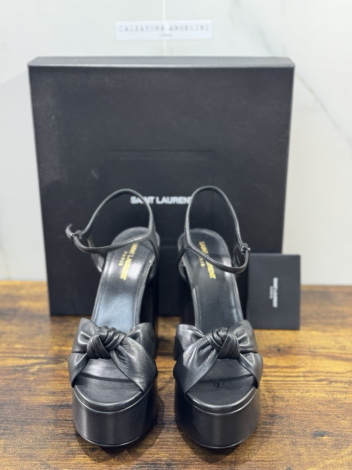 Saint Laurent Node Sand Pelle    Nero Donna  Luxury Saint Laurent Donna 39.5