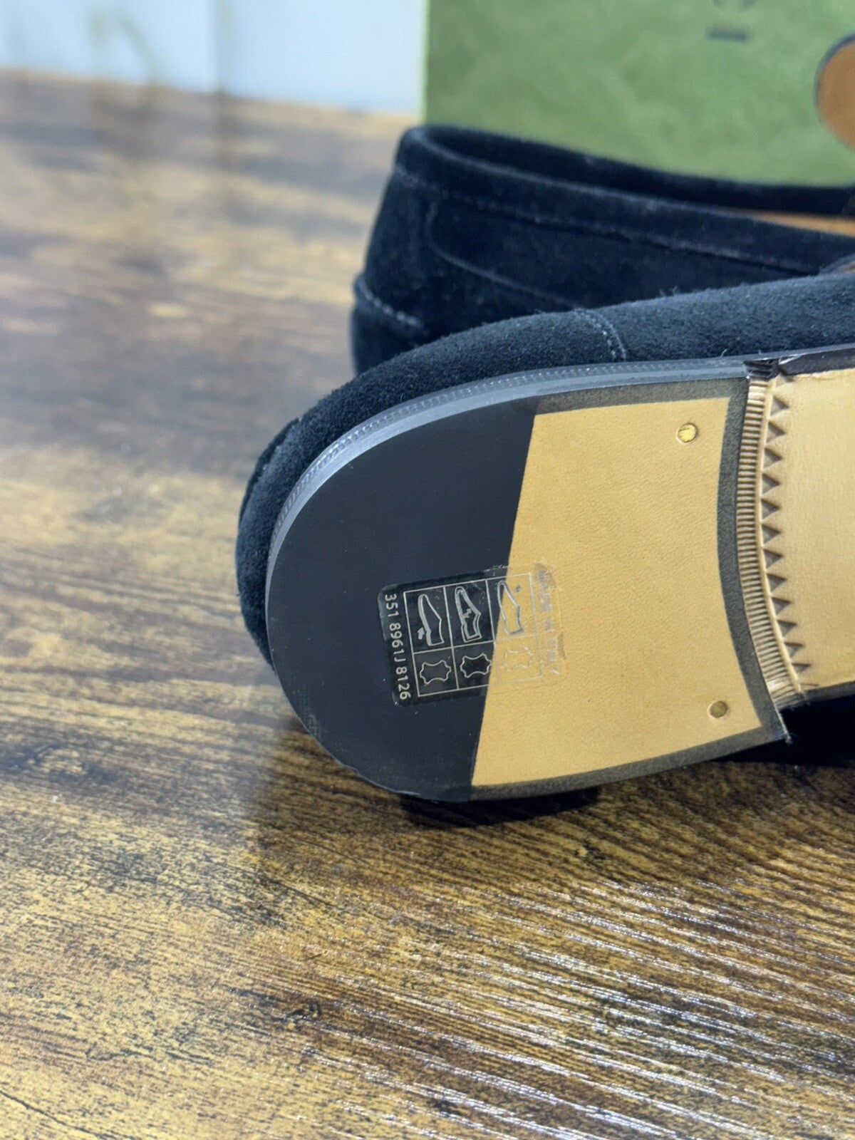 MOCASSINO GUCCI JORDAAN UOMO Suede Nero Icon Men Gucci Loafer 39.5