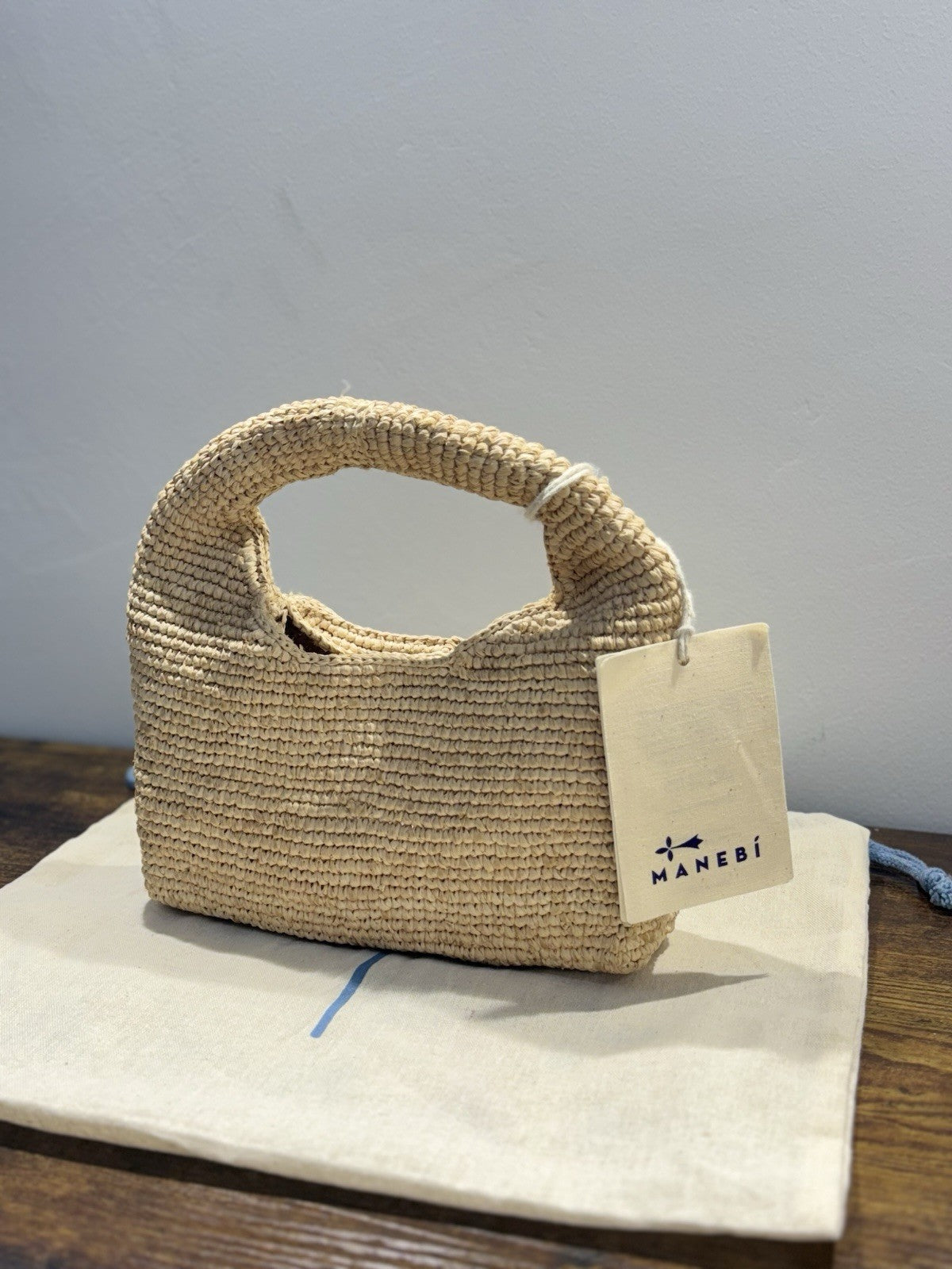 Manebi’ Borsetta Halfmoon Bag In Raffia Beige Casual Bag Manebi’ Donna