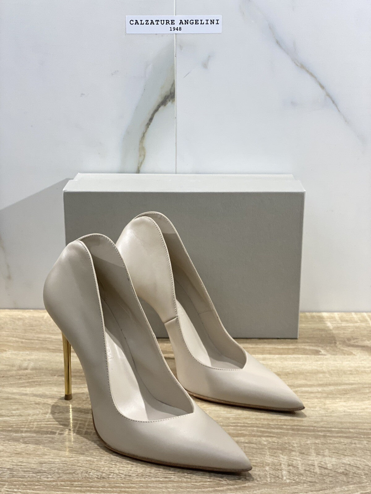 Sergio Levantesi Decollete’ donna lian pelle beige made in italy luxury 40