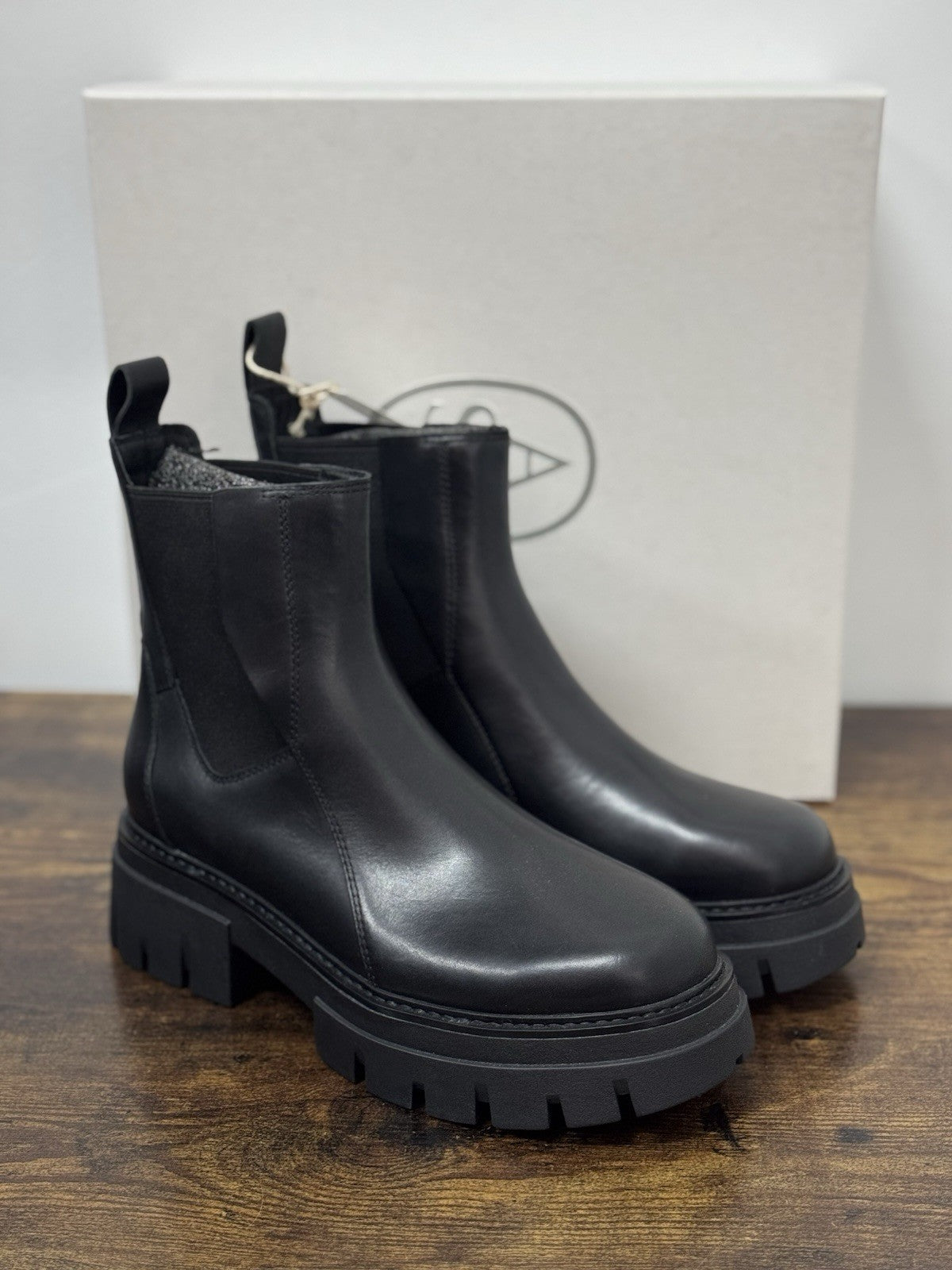 Ash Links Combat Boot Pelle Nero Casual Ash Donna 39