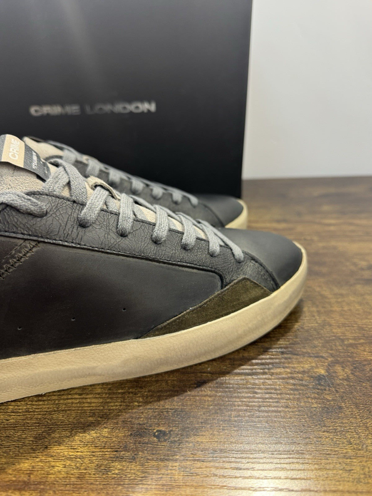 Crime London Sneaker Distressed   Pelle Grey Green  Causal Uomo 46