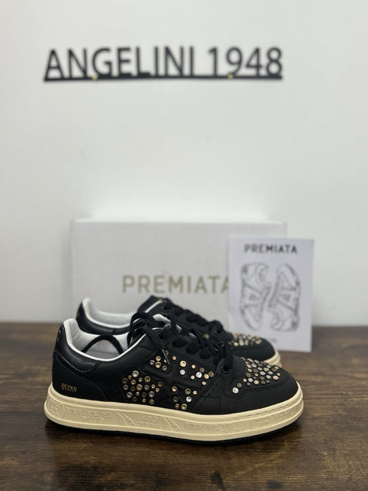 Premiata Quinn    Sneaker Pelle  Nera Borchie Casual Premiata Scarpa Donna 37
