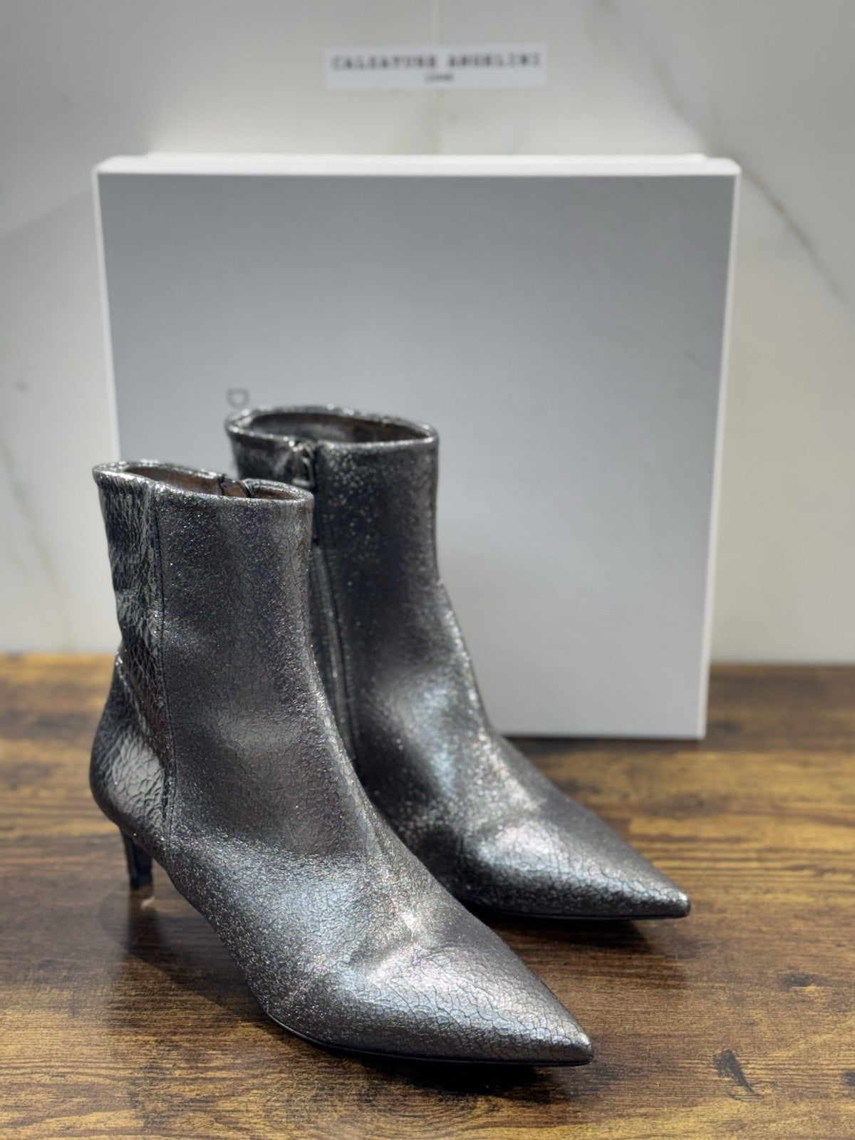 Del Carlo Stivaletto  Pelle Acciaio Luxury Made In Italy Boot Donna 38