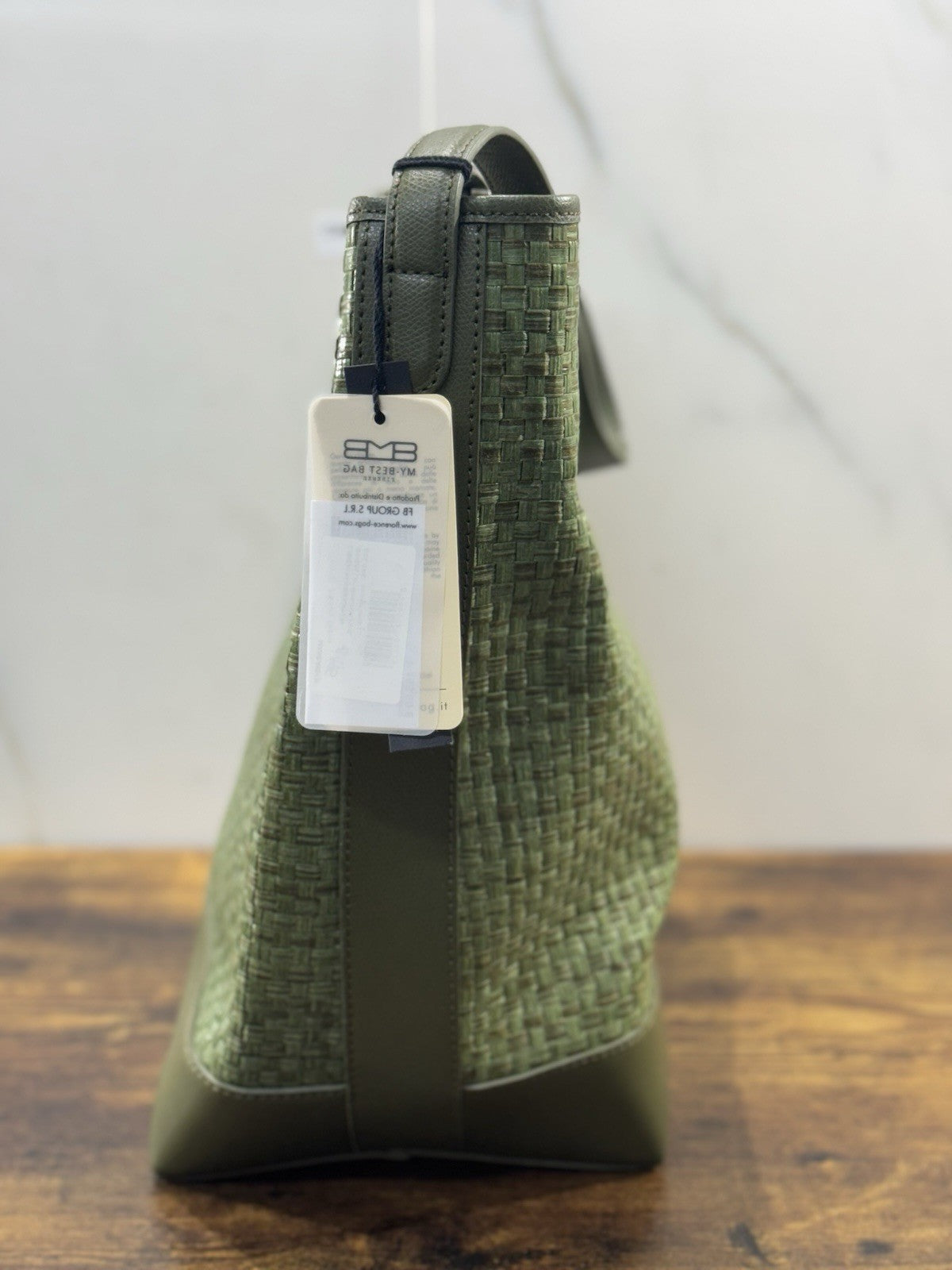 My Best Bag Firenze Borsa Verde Militare Secchiello Causal Pelle Donna
