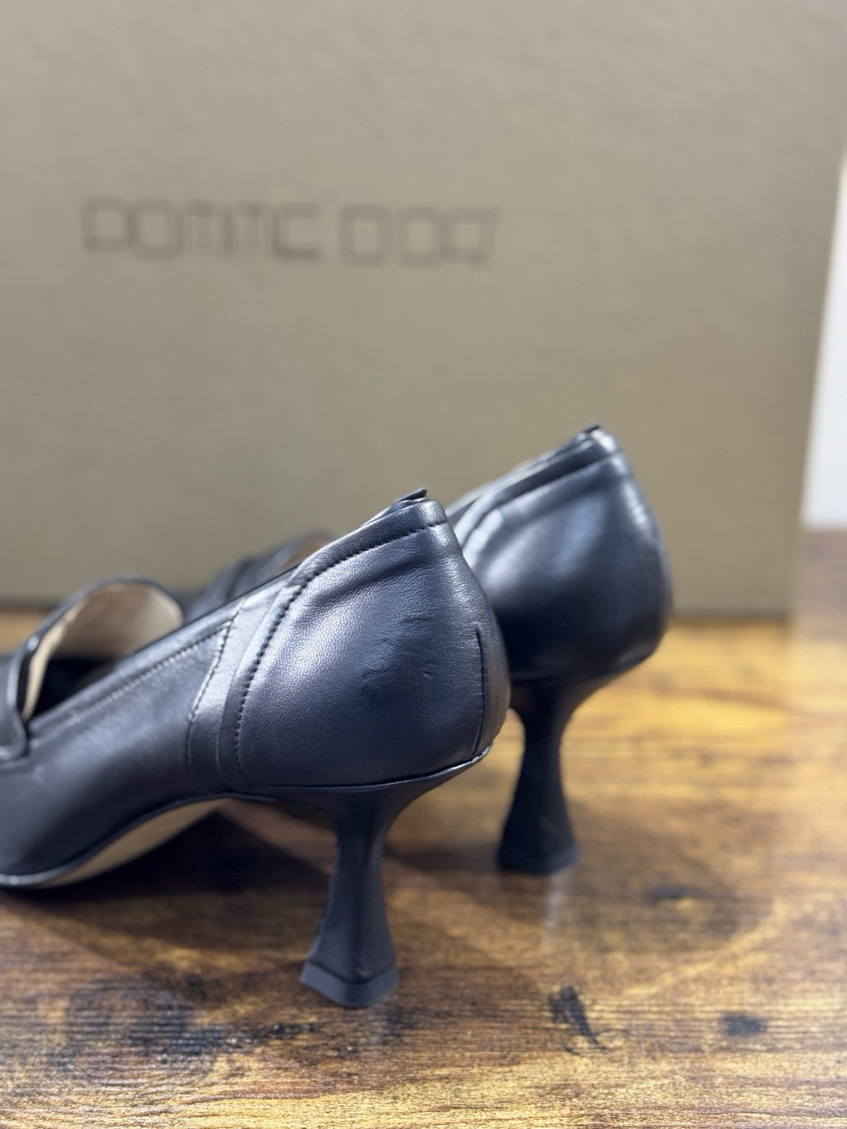 Pomme D’or Mocassino  Pelle Nero Con Tacco Casual Luxury Loafer Donna 41