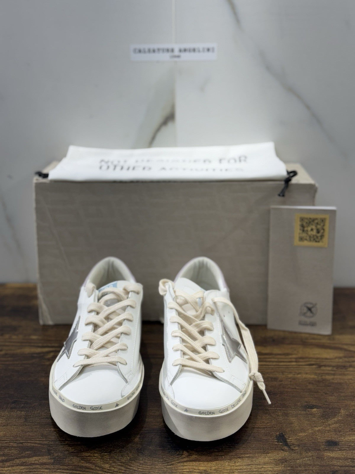Golden Goose Hi Star Pelle Bianca Lilac Luxury Sneaker Golden Goose Donna 38