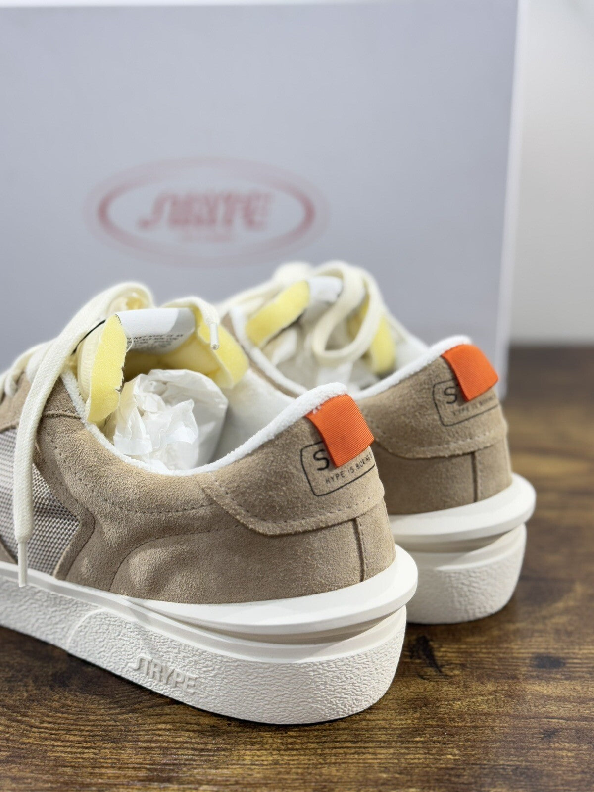 Strype Sneaker Uomo Low Top Suede Beige Casual Men Shoes 44
