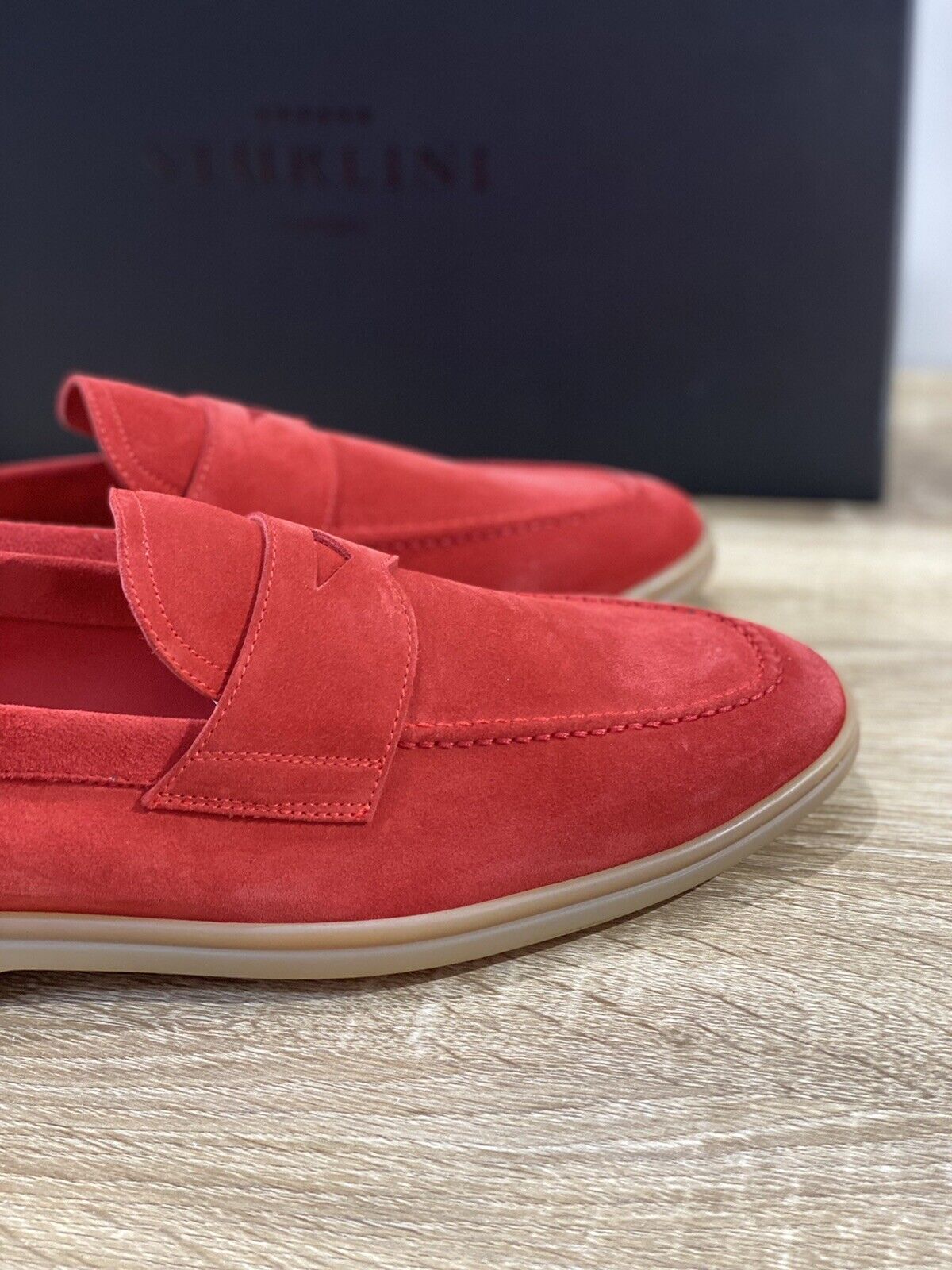 Sturlini Mocassino uomo AR-15012 suede rosso luxury men loafer 40