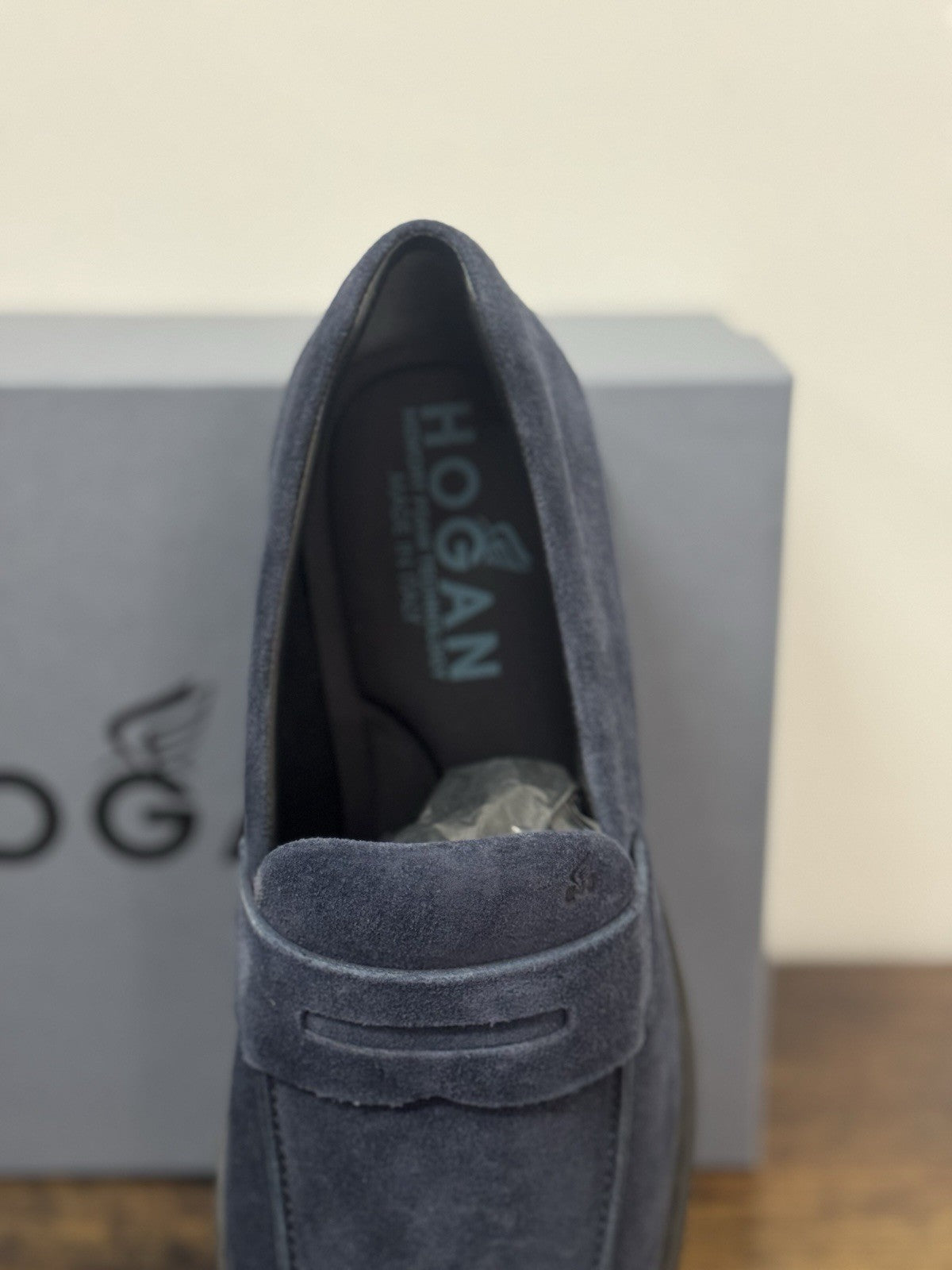 Hogan Business Mocassino Pelle  Suede Blu  Memory Foam Casual Hogan Uomo 43.5