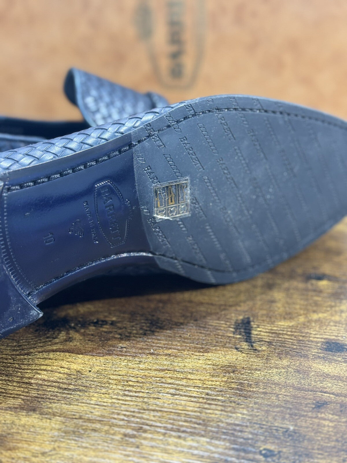 Barrett Mocassino Uomo Pelle Blu  Intrecciata Luxury Men Barrett 44