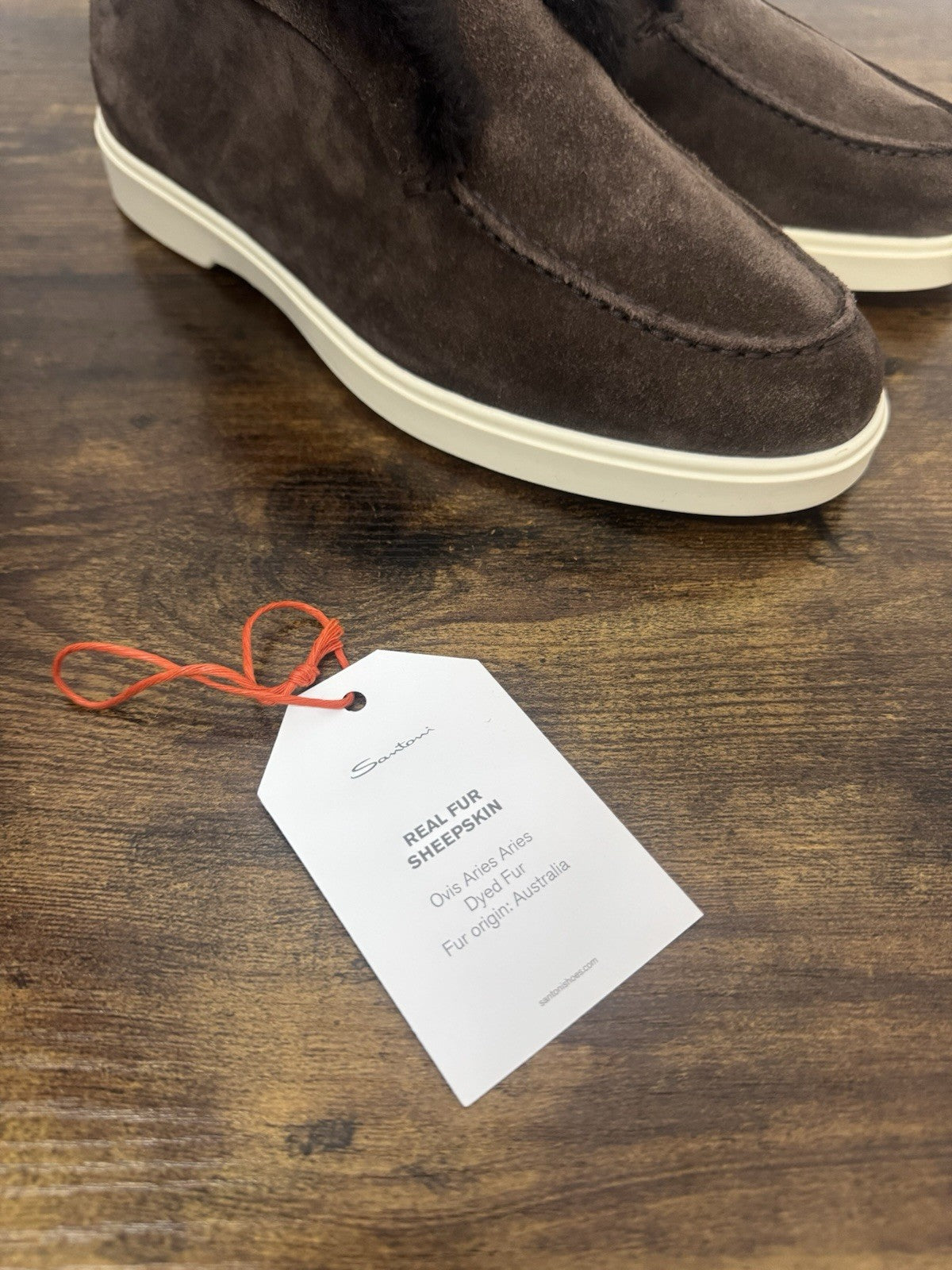 Santoni Open Walk Suede Marrone Pelliccia Casual Boot Donna 38
