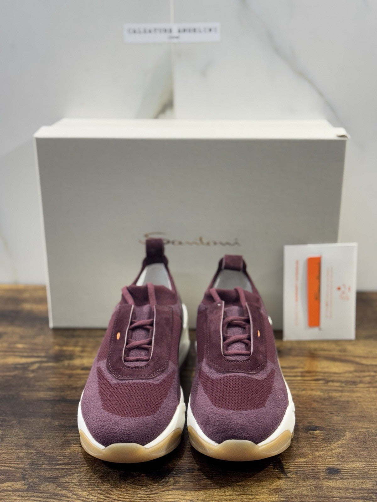 Santoni Innova Sneaker Pelle Burgundy  Luxury Scarpe Santoni Donna 36.5