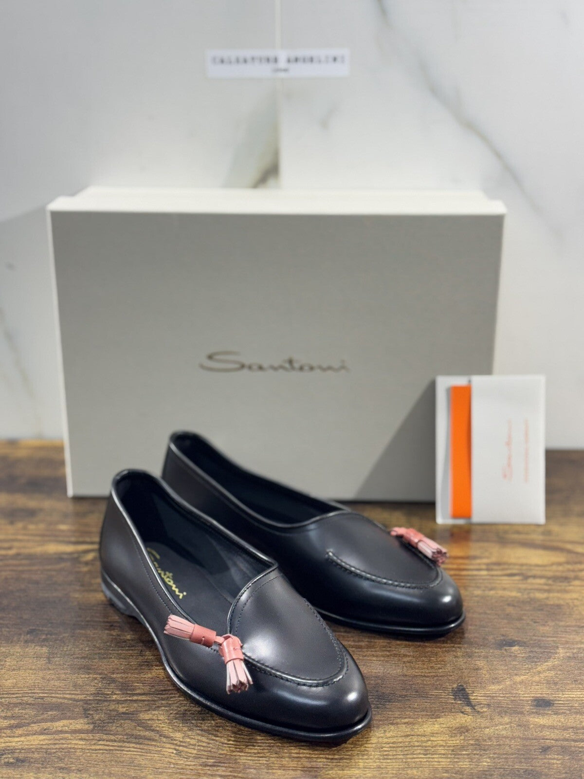 Santoni Mocassino Donna Pelle  Nero  Nappine  Casual Loafer Santoni 37.5