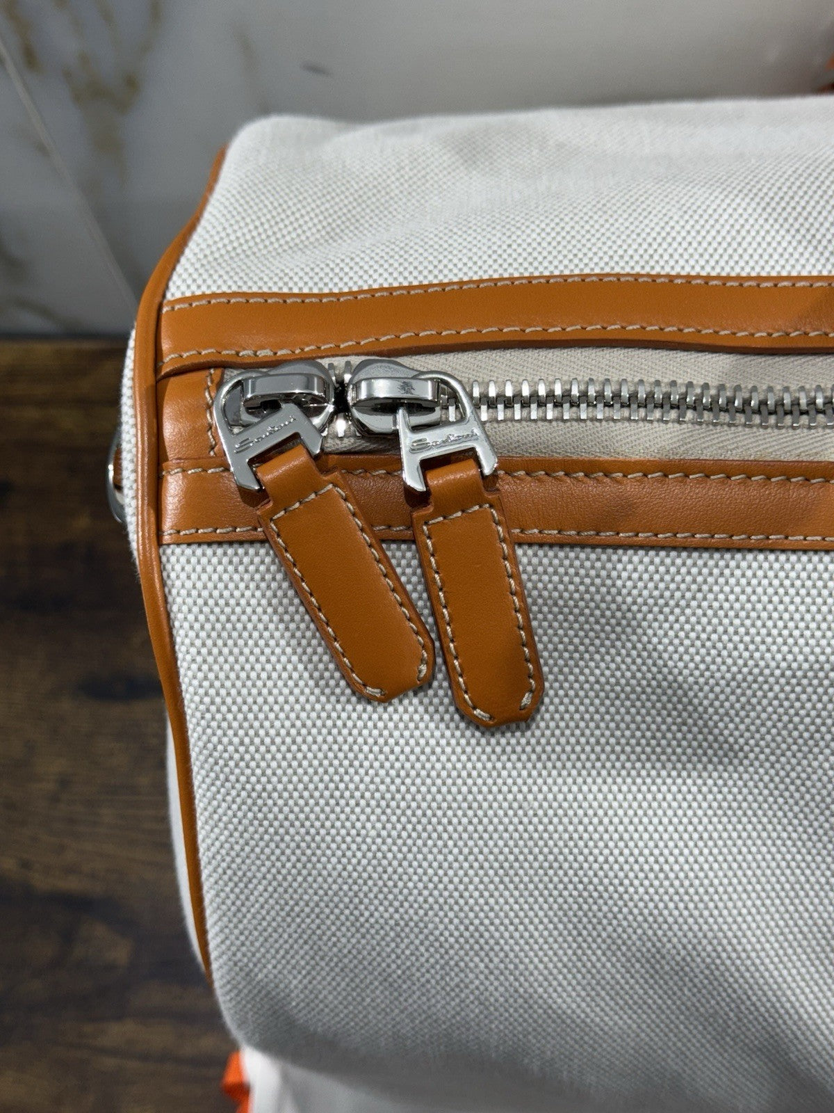 Borsone  Weekend Viaggio Santoni  Travel Bag Santoni Men Business Arancio