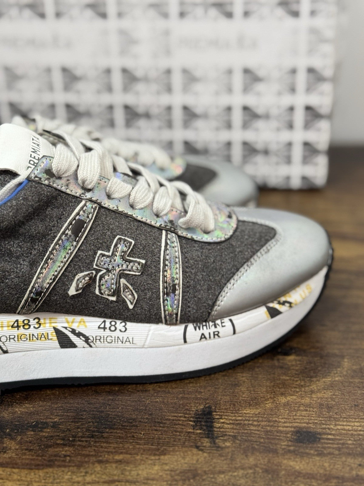 Premiata Sneaker Conny Grey Pelle    Casual Premiata Scarpa Donna 37