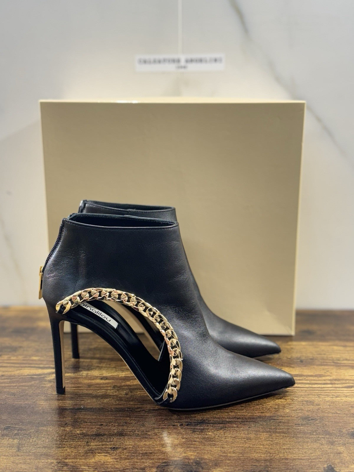 Ninalilou Stivaletto Donna Pelle Nero Con Tacco Luxury Boot 38.5