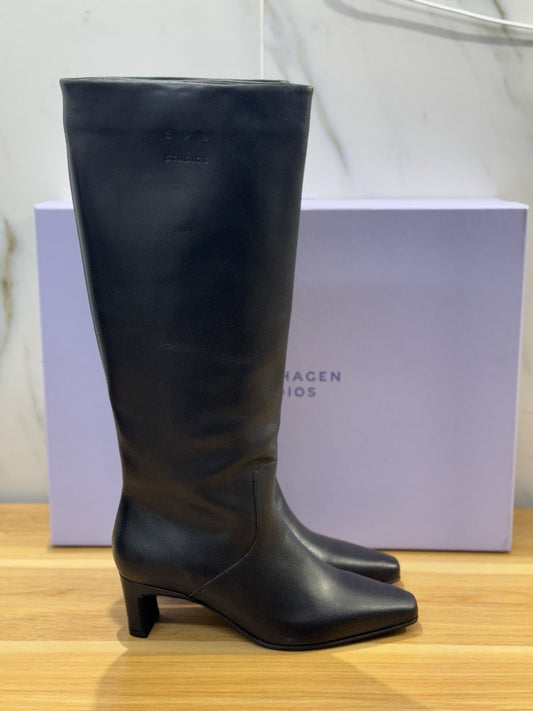 Copenhagen Stivale Pelle Nero Tacco 5  Casual Boot Donna 37