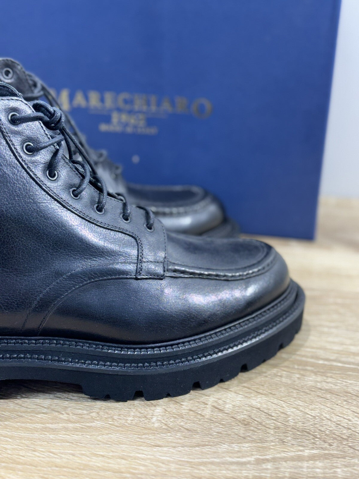 Marechiaro 1962 Anfibio  uomo Nero    pelle fondo gomma casual shoes 44