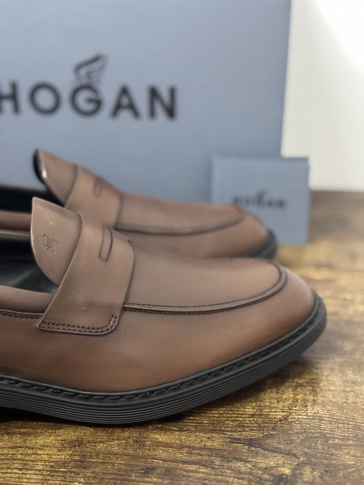 Hogan Business Mocassino Pelle  Cuoio Memory Foam Casual Hogan Uomo 44