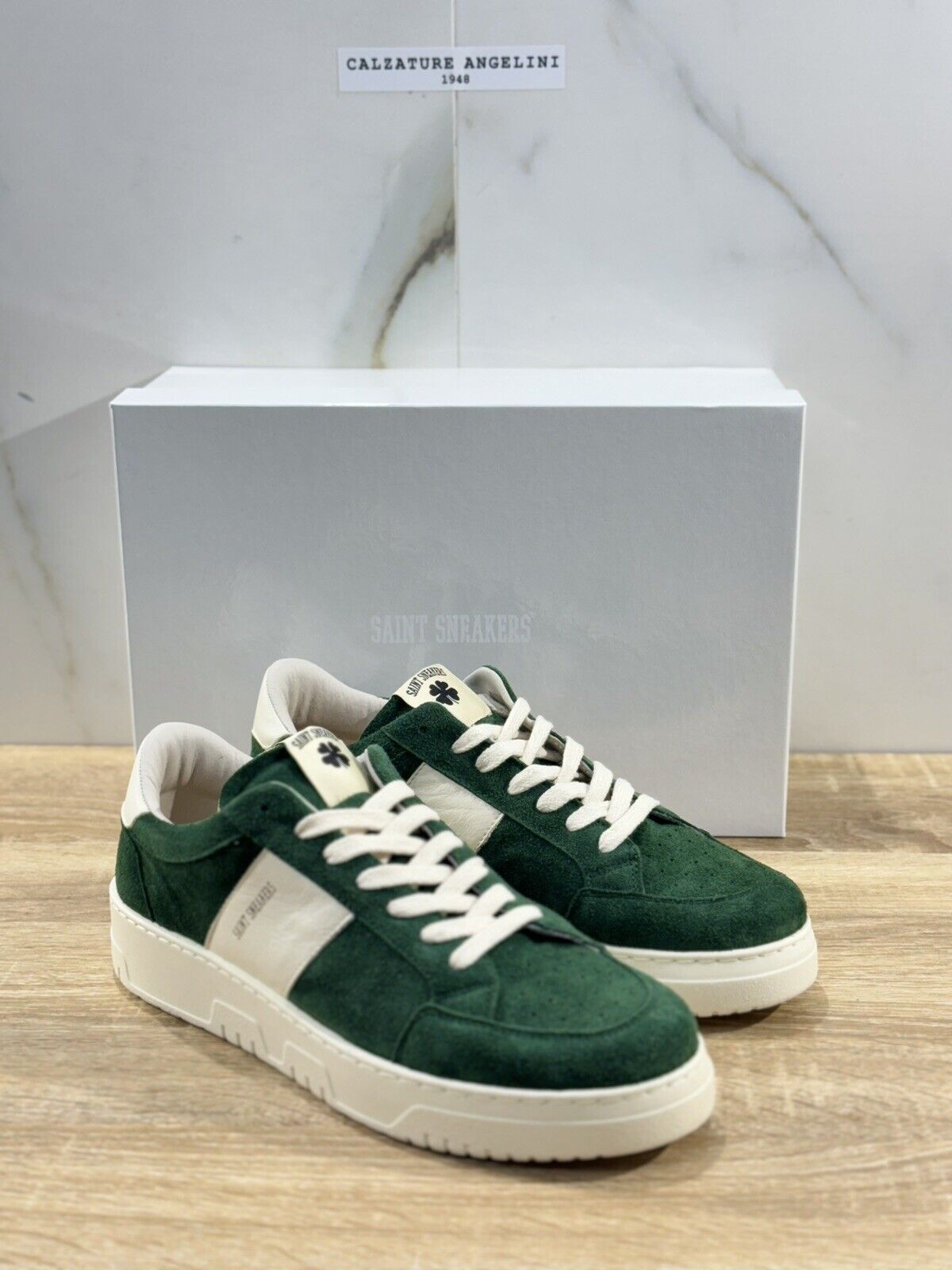 Saint Sneakers Uomo Touring Club Suede Verde      Casual Shoes Made In Italy 43