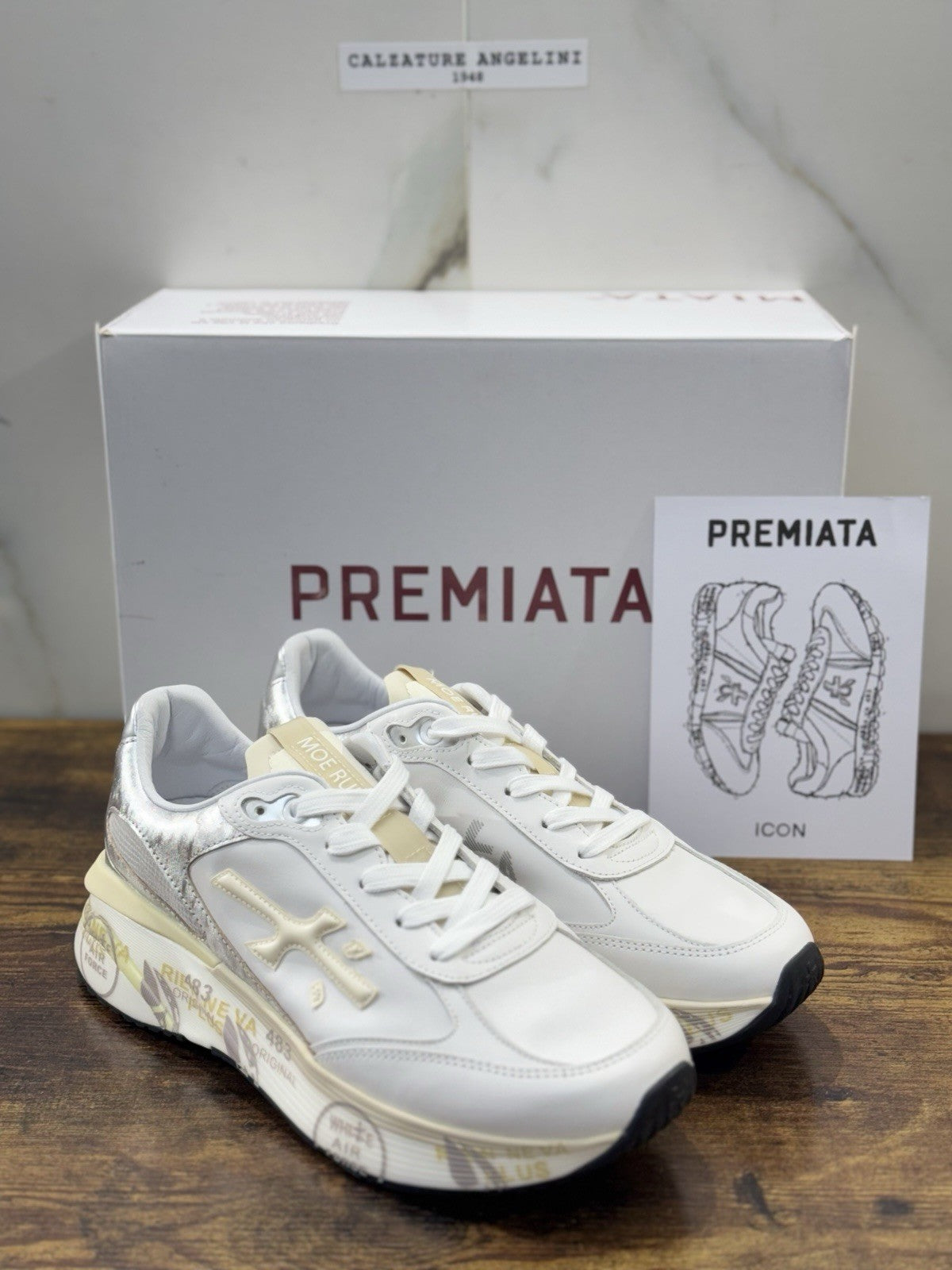 Premiata Sneaker Moerund  Pelle Bianca Casual Premiata Scarpa Donna 36