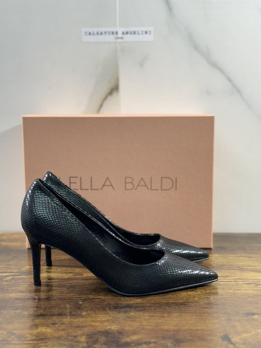 Lella Baldi Decollete’  Donna Pelle Nera     Luxury Woman Shoes 39