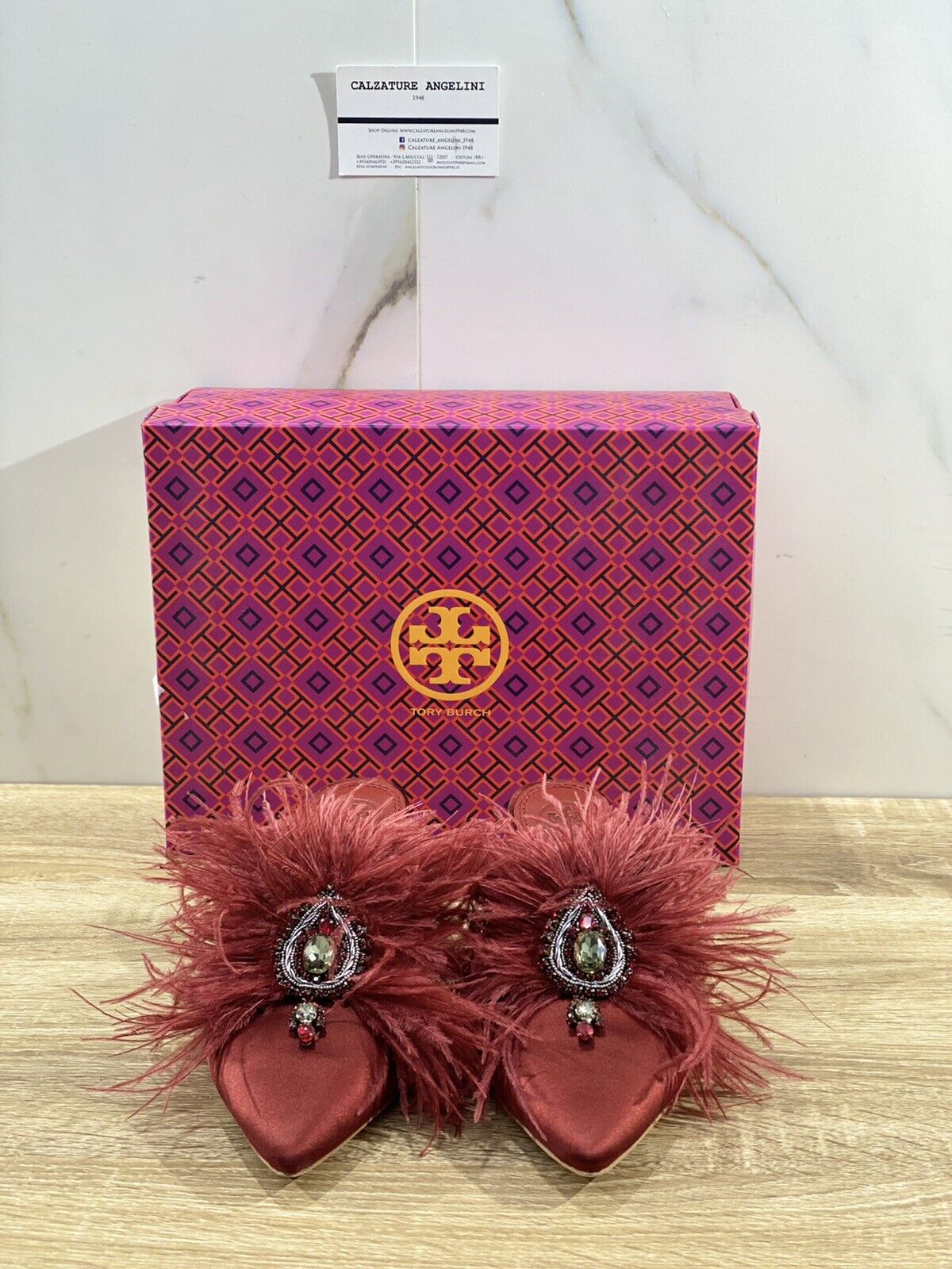 Tory Burch Elodie 65 MM Mule In Seta Bordo’ Luxury 47464 Donna 37.5