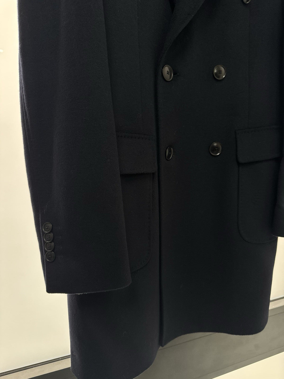 Breras Cappotto Doppiopetto Martingala in pura lana E Cashmere Blu  Uomo 50