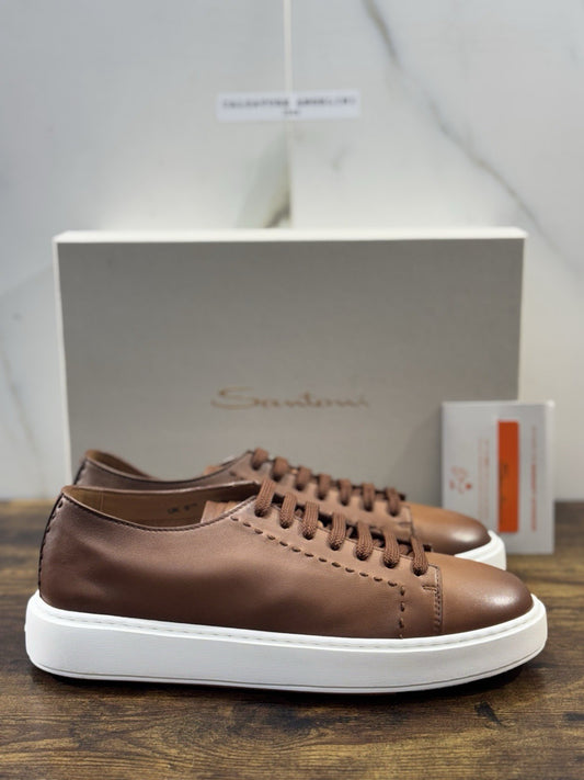Santoni Sneaker Icon Pelle Cuoio  Luxury Santoni Scarpe Uomo 42