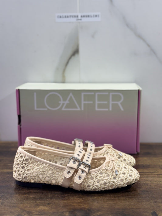 Ballerina Loafer Anna Pelle Nude   Intrecciata Donna 37