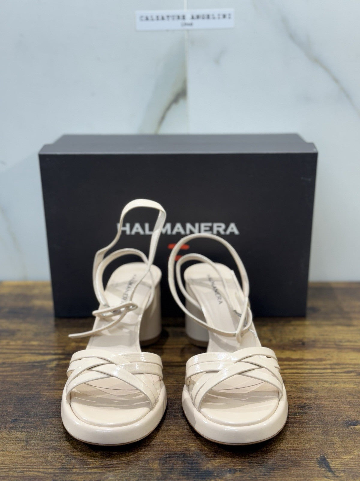 Halmanera Sandalo Pelle Sabbia Con Tacco Causal Halmanera Donna 39