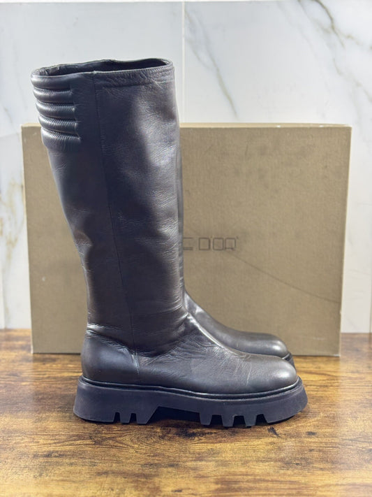 Pomme D’or Stivale  Boot Donna Pelle Grey        Luxury Handmade Woman Vibram 40