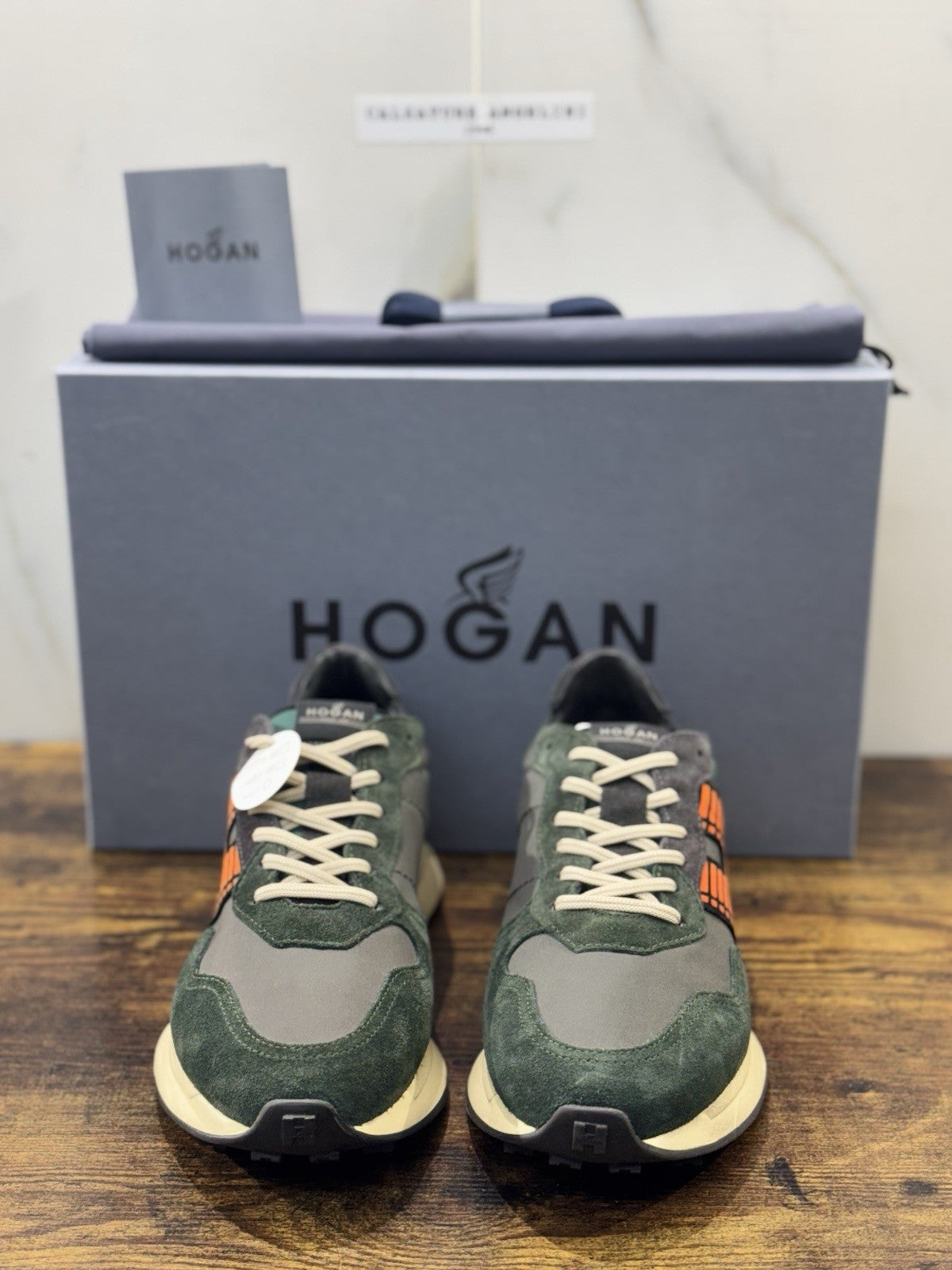 Hogan H601 Sneaker Pelle Suede Verdone  Memory Foam   Casual Hogan Uomo 42