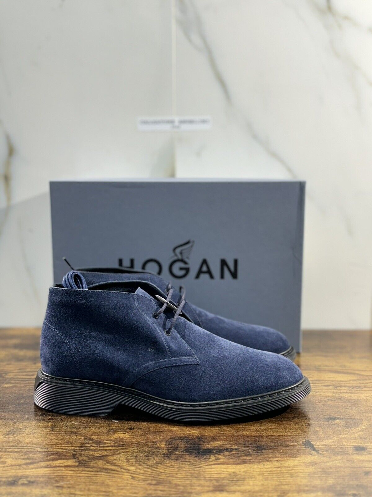 Hogan H393 Polacchino  Uomo Suede Blu    Extra Light Casual Hogan Boot 42