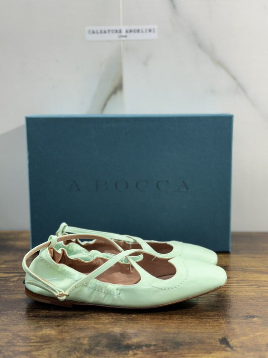 A.Bocca Two For Love Scarpa Donna Pelle   Menta   Con Tacco Luxury Handmade 36