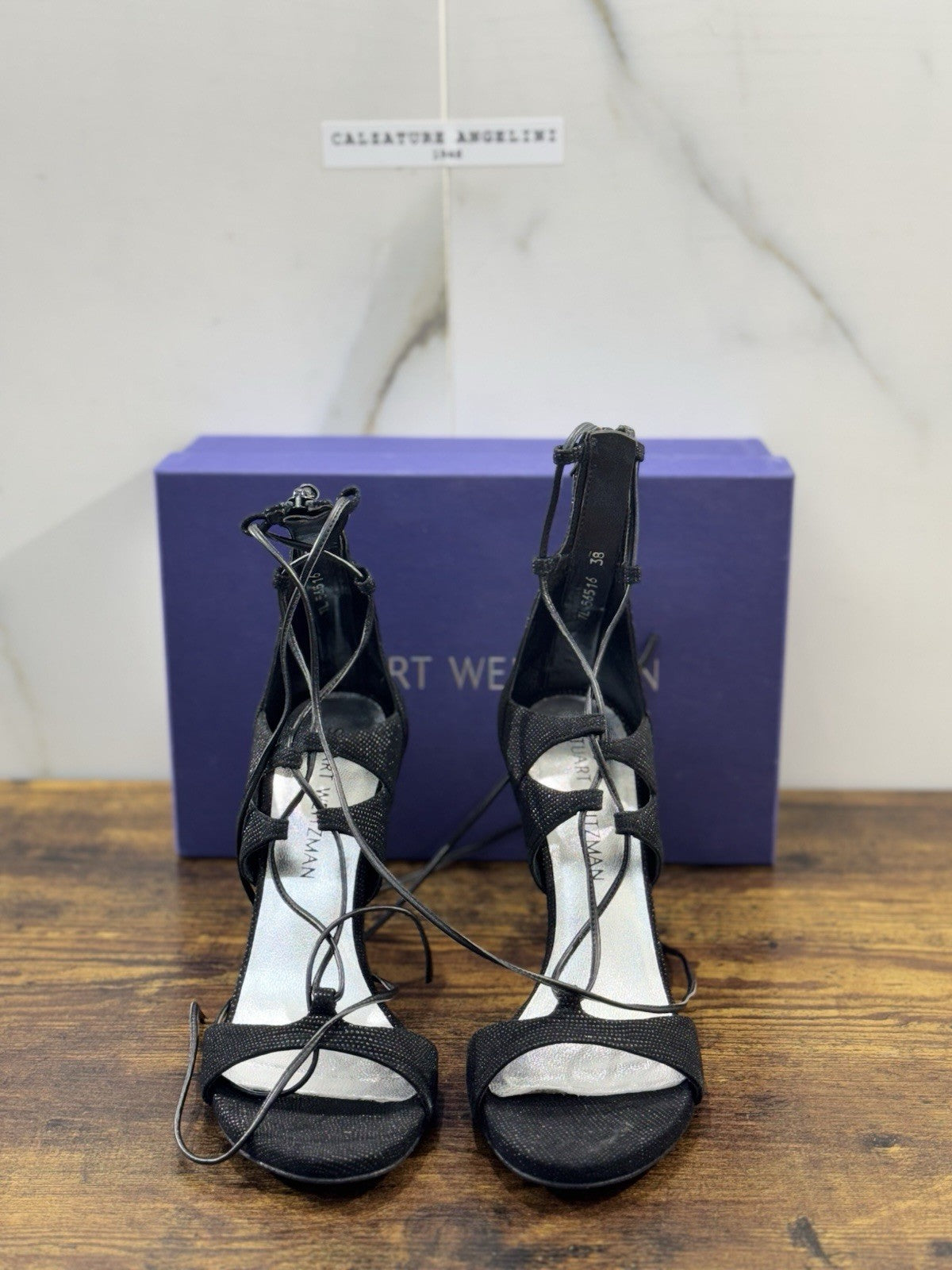 stuart weitzman Sandalo Donna Legwrap  Pelle Nero  Luxury Woman  Donna 38