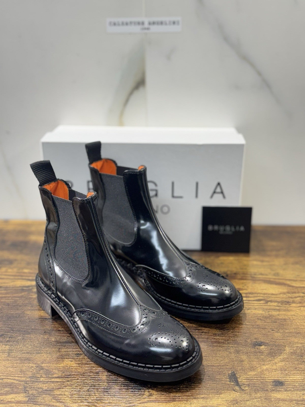 Bruglia Milano Chelsea Boot Nero Pelle  Top Quality Scarpe Donna 38