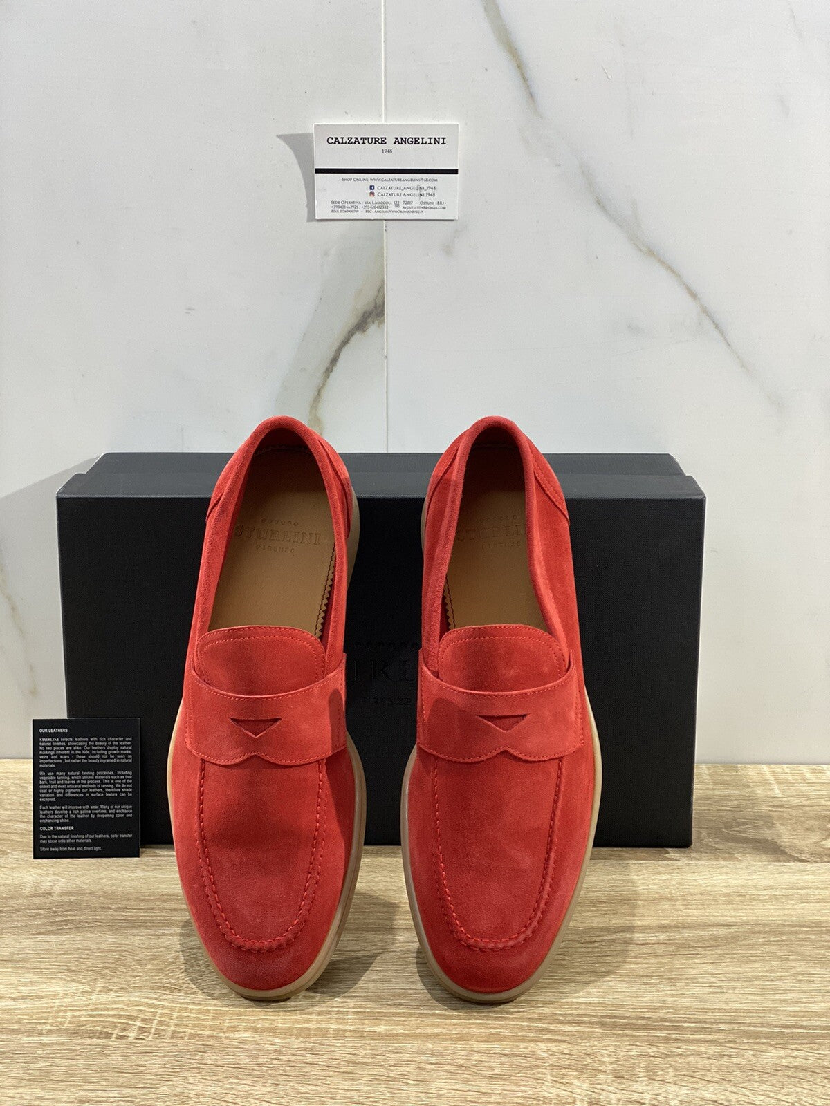 Sturlini Mocassino uomo AR-15012 suede rosso luxury men loafer 41